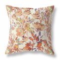 Homeroots 18 in. Florals Indoor & Outdoor Zippered Throw Pillow Red Peach & Cream 411417